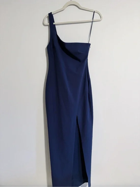 Likely - Dark Blue Camden One Shoulder Gown